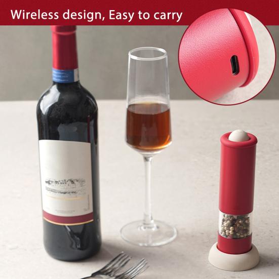 Yousheng Electric Pepper Grinder Rechargeable Salt And Spice Mill with Adjustable Coarseness One-Hand Operation Kitchen Seasoning Tool