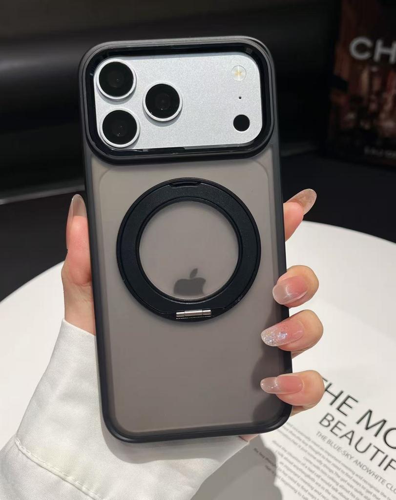 Applicable To Apple 18Pro Armor 360 Rotating Magnetic Suction Bracket Mobile Phone Case iPhone17 Matte Skin Protective Case