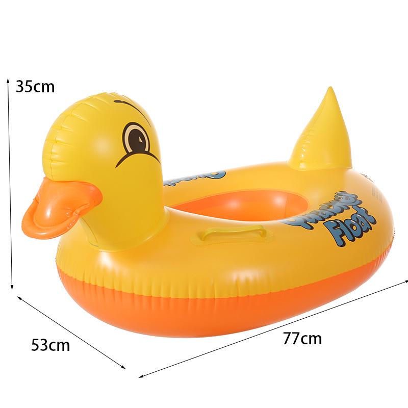 Yellow Cartoon Duck Inflatable Boat - Eco-friendly PVC Kids Pool Float