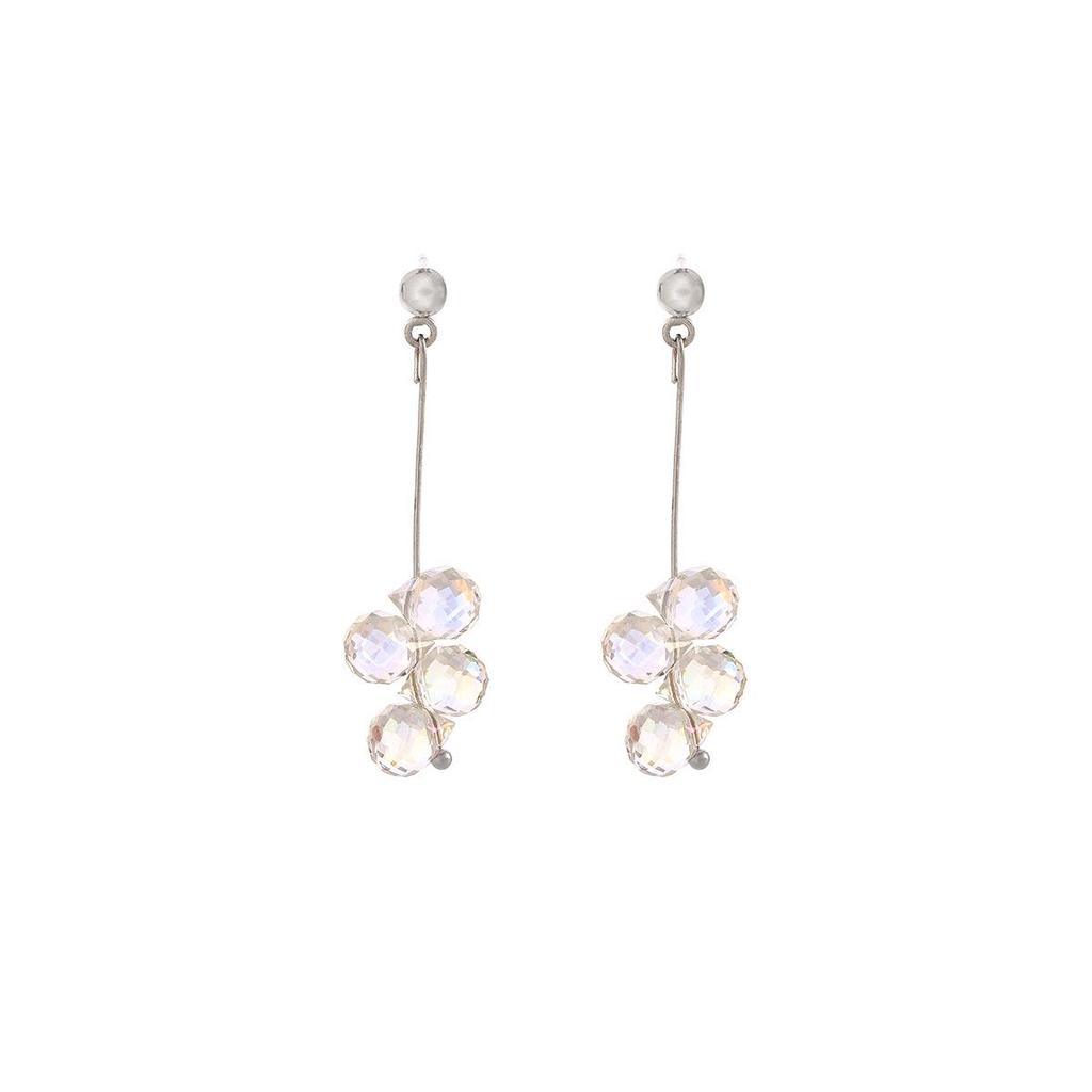 Koreańskie Eleganckie Kolczyki w Kształcie Kropli Wody: Lekki luksus, przezroczysty, prosty design dla niszowego, wyrafinowanego letniego wyglądu.