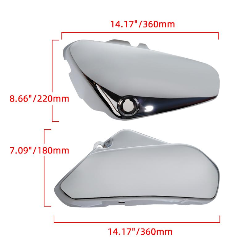 For Suzuki Boulevard Voluisa C50 VL400 VL800 2005-2017 Motorcycle Battery Side Covers Fairing Guard Protector Chrome Motocross