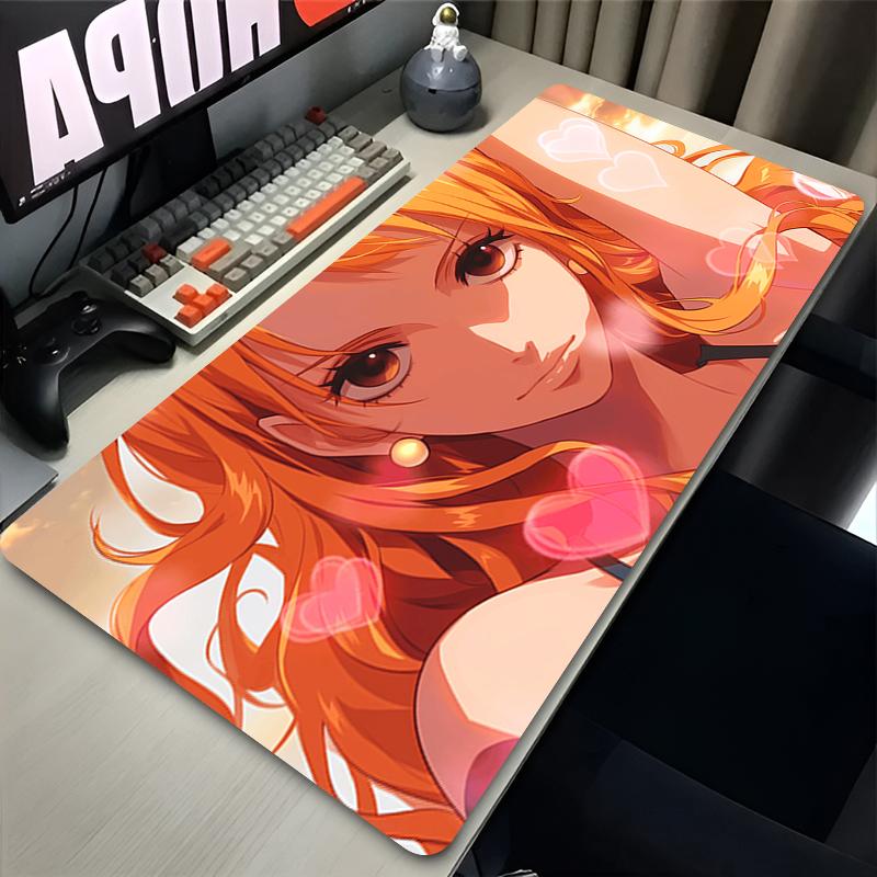 Mouse Pad Gamer Accessories Computer Desk Mat One Piece Nami Large Table Keyboard Pc Laptop Rubber Carpet Xxl Gaming Mousepad
