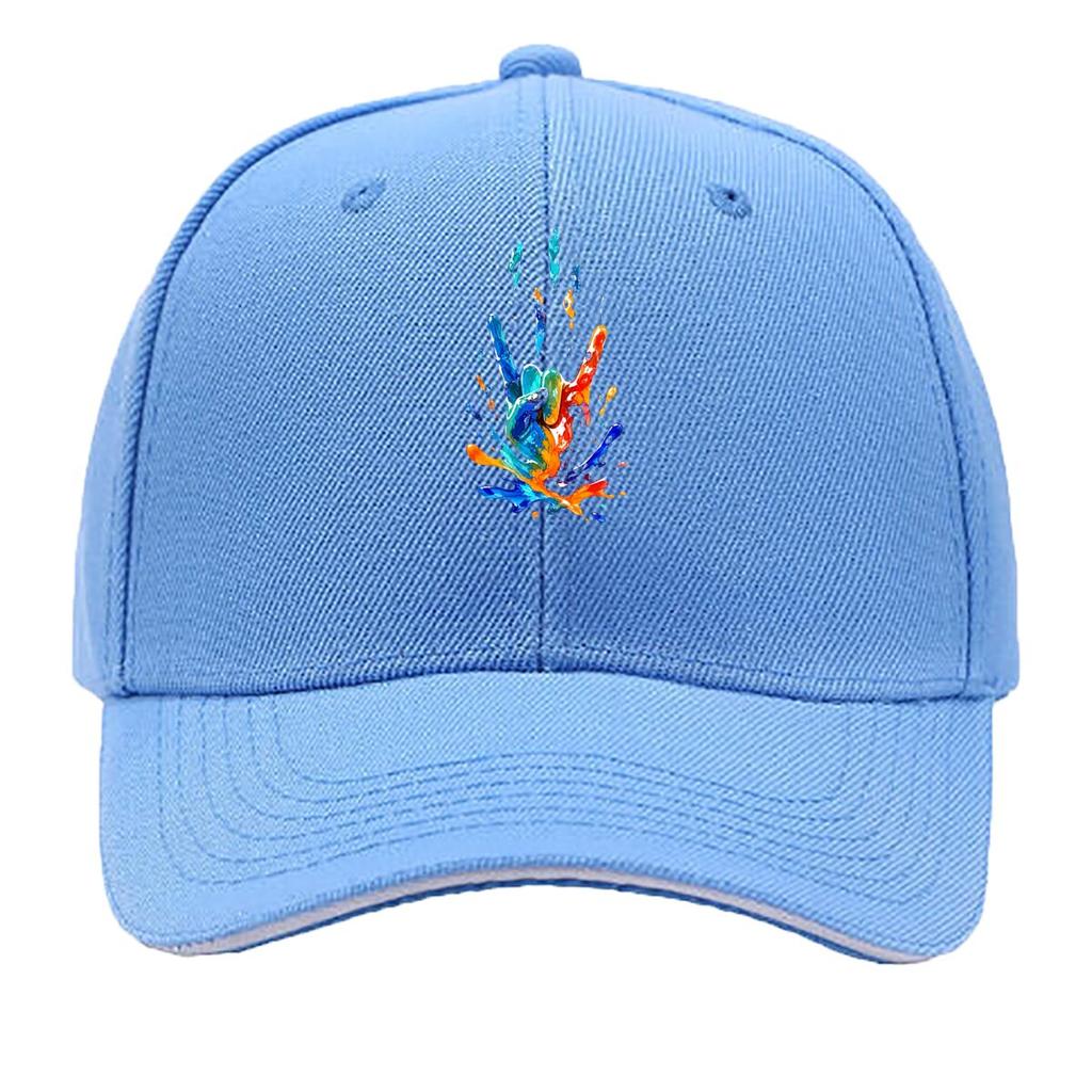 Abstract Liquid Splash Gesture Artwo Sandwich Baseball Cap Sun Cap Outdoor Workouts Hat