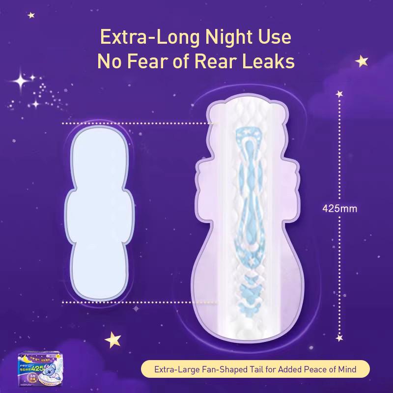 Whisper sanitary pads Night Sanitary Pads with 3D Cushion Technology 360mm*2 packs