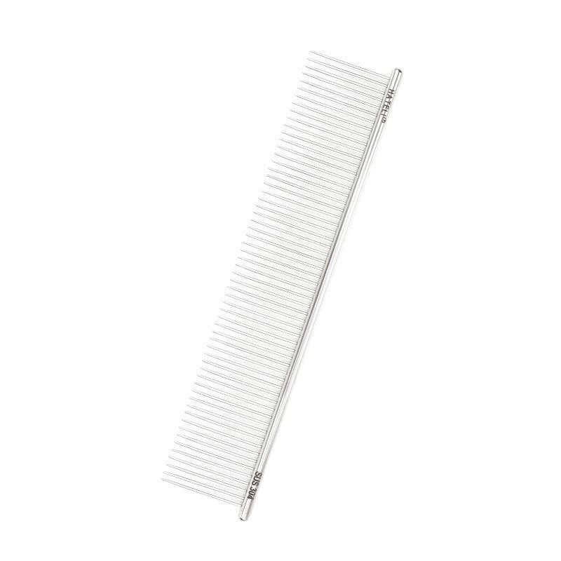 Stainless Steel Pet Grooming Comb Long Hair Cats Dogs Detangling DemattingBrush With Curved Tip Straight Edge Handle