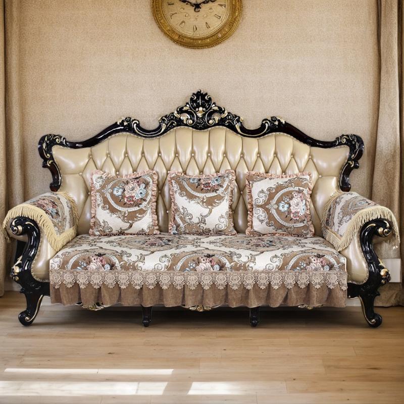 Europäische Vintage Jacquard Sofabezüge Rutschfeste Vier Jahreszeiten Universelle Luxus-Schonbezüge Möbelschutz Sektionaler Couchbezug