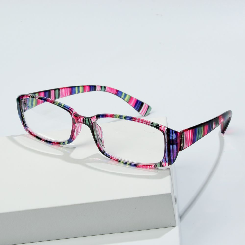 Fashion Print Stripe Magnifier Diopter Eyeglasses Reading Glasses Presbyopic Eyewear Retro Frame