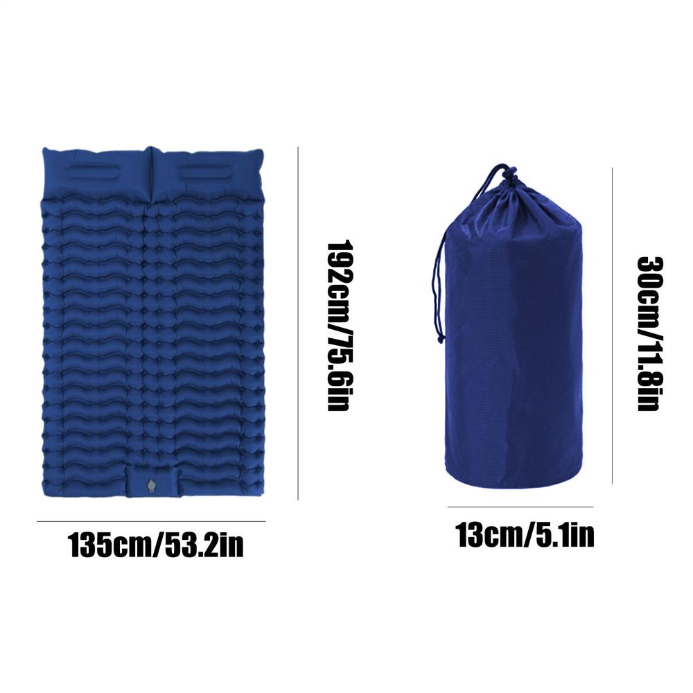Camping Mattress Self Inflating Mattress Double Sleeping Pad Inflatable Sleep Mat With Pillow Extra Thick Hiking Gear For