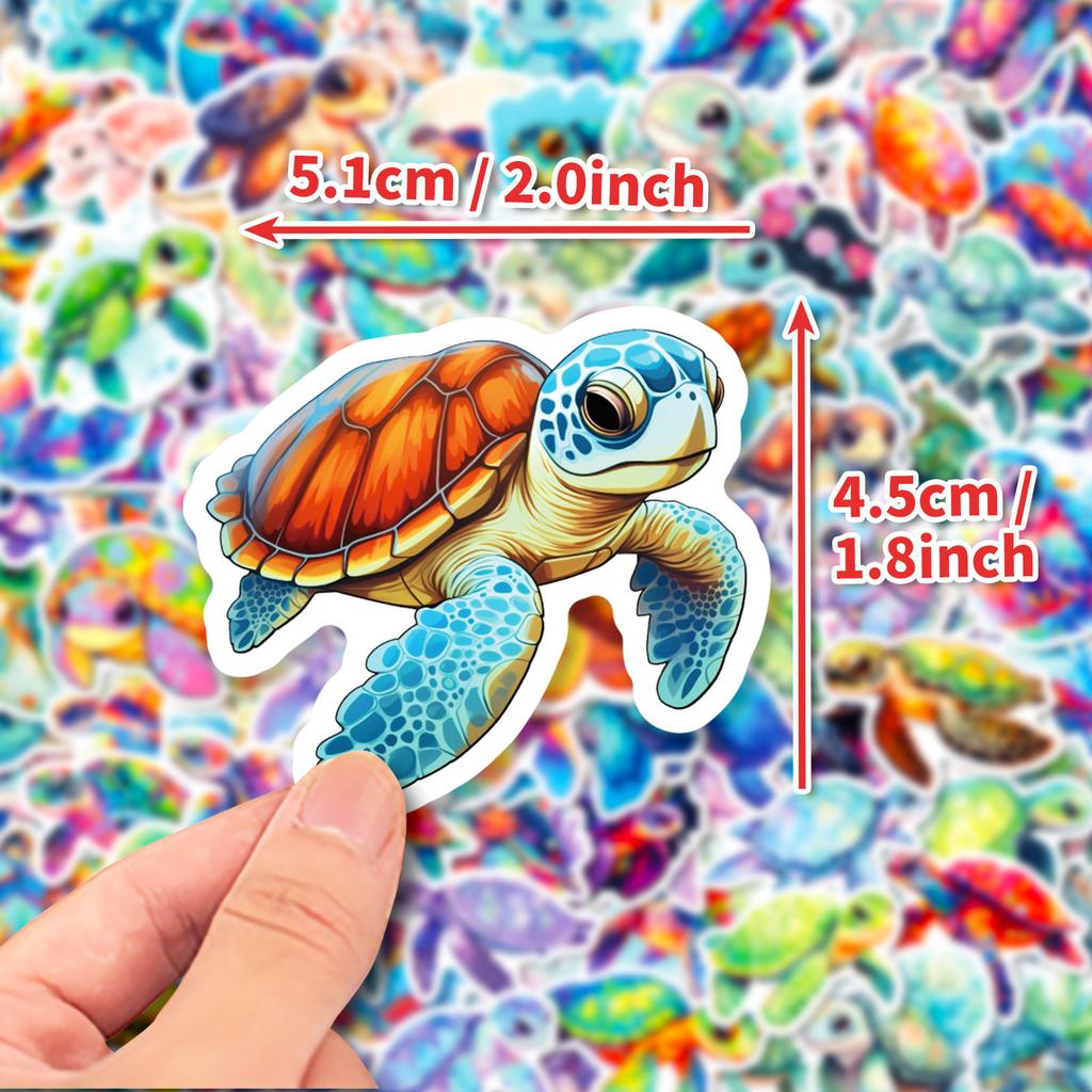 100 Divine Turtle Cartoon Turtle Stickers TEMU Blue Sea Divine Turtle Ocean Small Turtle Graffiti Stickers
