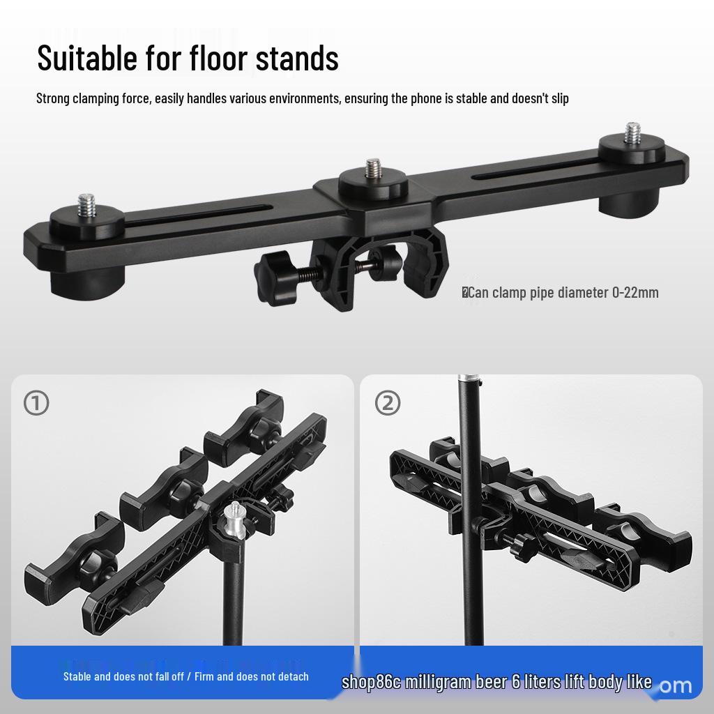 Mobile Device Multi-Slot Bracket with Adjustable C-Clamp
