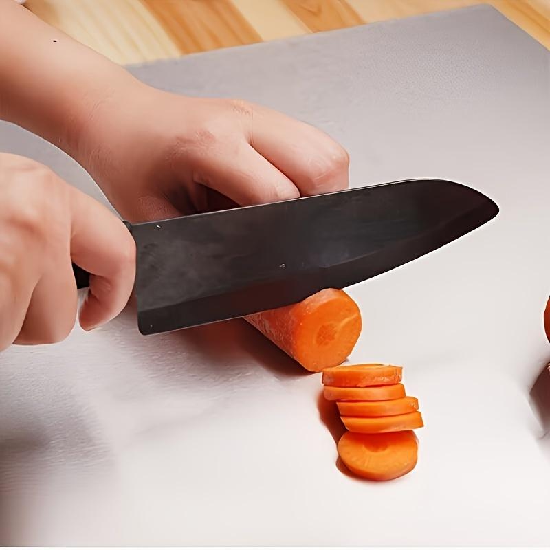 L-shaped stainless steel cutting board, suitable for cutting vegetables/kneading dough/fruit, space-saving foldable design.