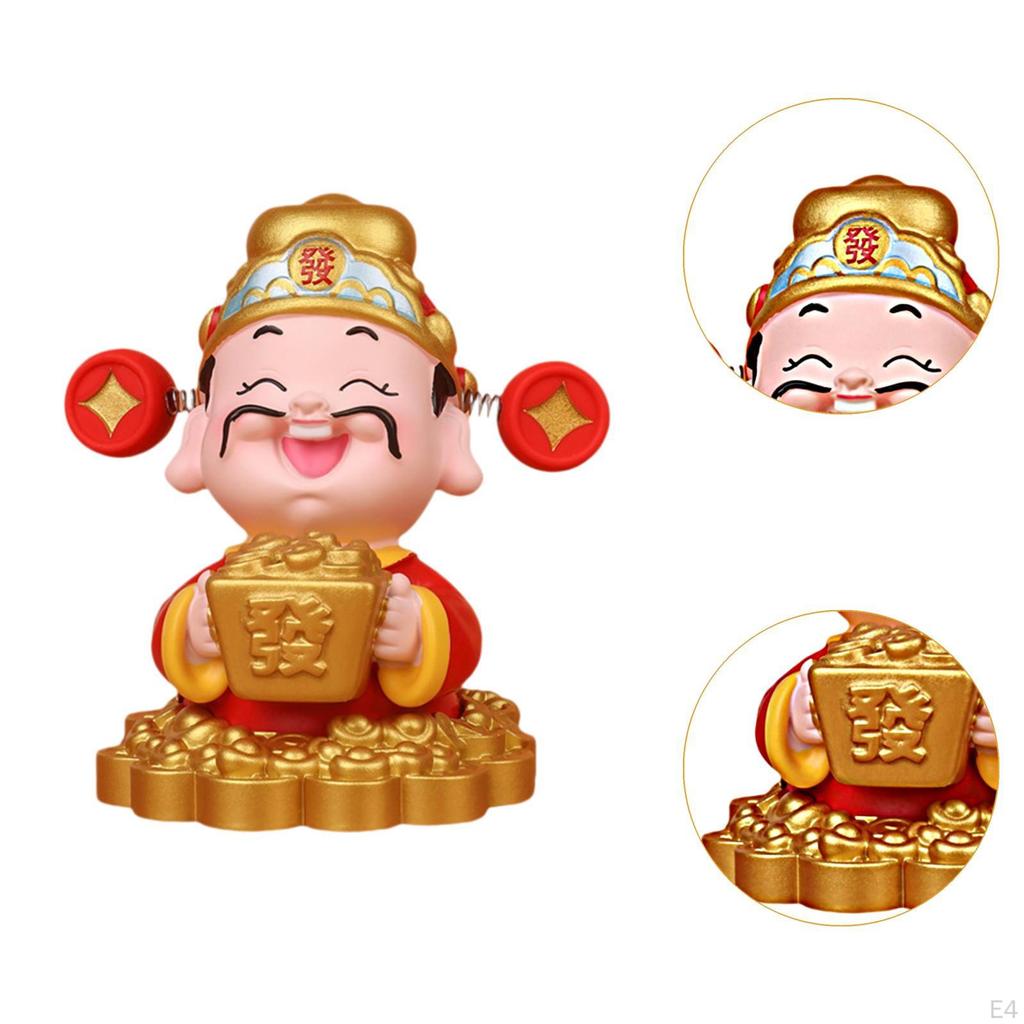 God of Wealth Ornament ,Statue, Resin Feng Shui Sculpture Decor for Year Bedroom Spring Festival