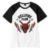 Damen/Herren Mode Hellfire Club Grafikdruck Kurzarm T-Shirts Unisex Lässig Rundhals Coole Oberteile