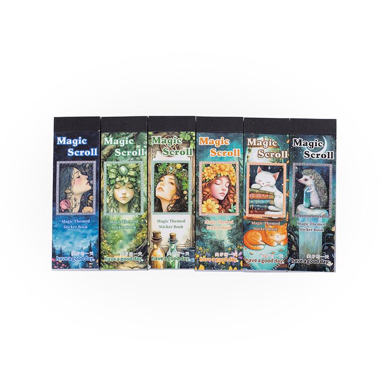 Beautiful Day Magic Theme Sticker Book: 6 Designs, 50 Sheets, Retro Base Paper