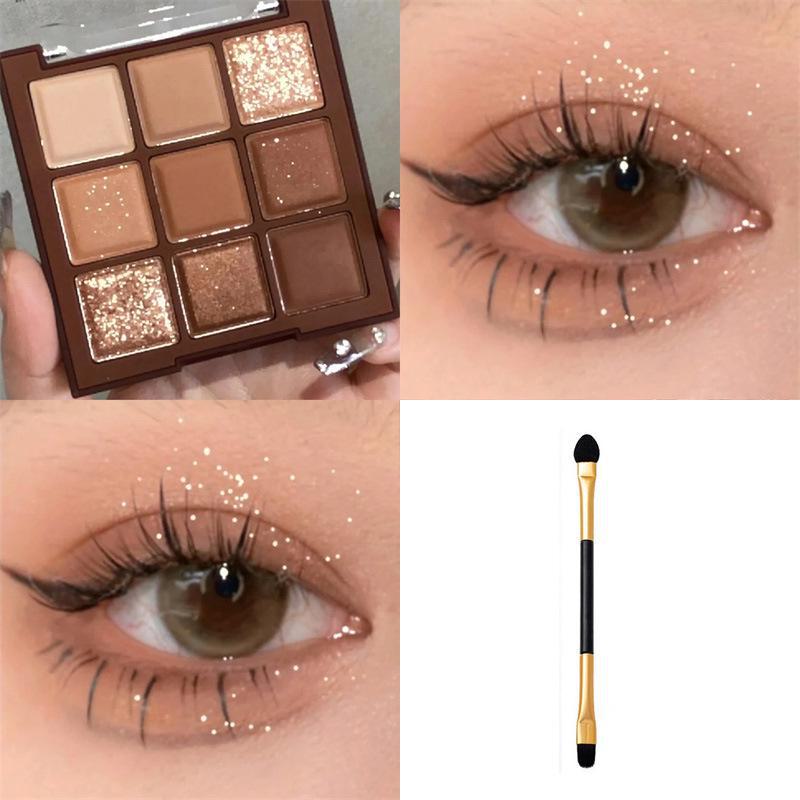 

Палитра теней для век MGL Chocolate Earth Tone: Девять цветов, блестящий финиш, доступная косметика для студентов. Eyeshadow Palette + Eyeshadow Brush