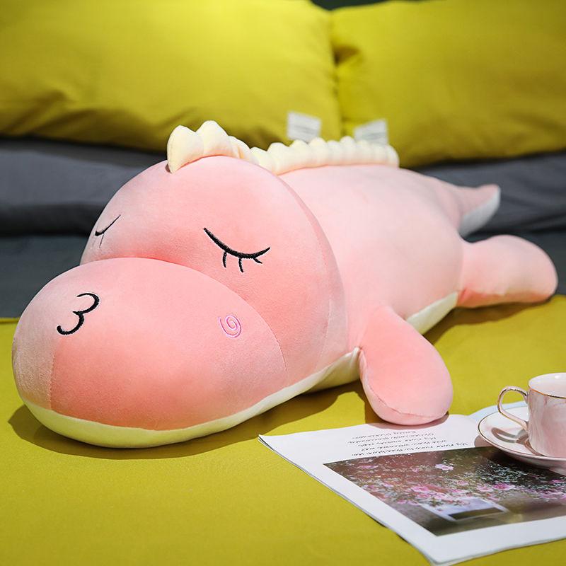 Dinosaurier-Plüschtierpuppe, die mit dir auf dem Bettkissen schläft. Süße Puppe für Mädchen. Große Stoffpuppe. Geburtstagsgeschenk