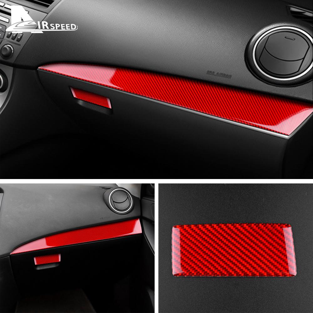 Real Soft Carbon Fiber For Mazda 3 2010 2011 2012 2013 Co-pilot Dashboard Holder Trim Interior Cover Sticker Car Accessories