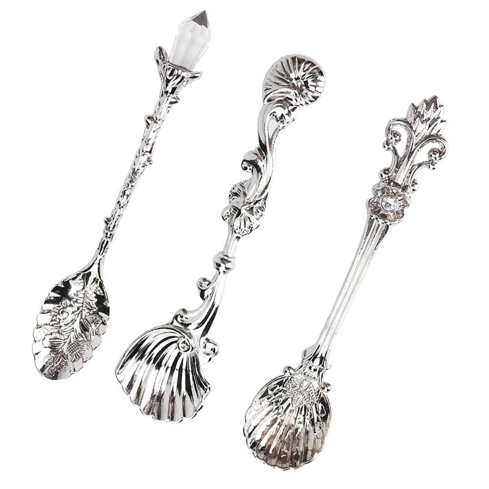Kitchen Tableware High Quality Teaspoon Set Vintage Coffee Spoon Ergonomically Designed Spoon Set For Bar Dessert Table Coffee