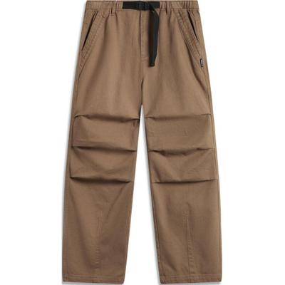 Li Ning CF Suo Pantalon Décontracté Mode Ample Droit Couleur Unie Bas Homme Marron Cacao AKXU523-5