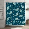 Whimsical Fish Blue Shower Curtain for Bathroom Decor with Seashell Design Home Textiles Available in Multiple Sizes at