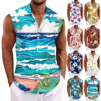 Men's Hawaiian Lapel Button-down Shirt T-shirt Top