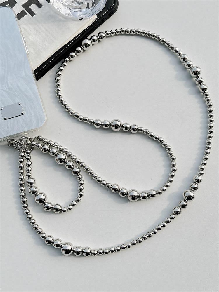 Neuer Stil Galvanisierte Perlen Lanyard Handy Crossbody-Riemen Lanyard Perlenanhänger Anti-Verlust Handy Universelles Lanyard