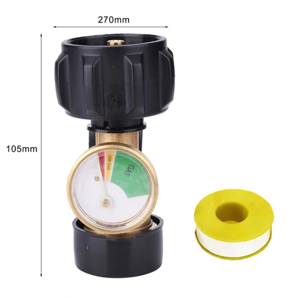 High Pressure Propane Regulator Fitting Gas Stove Connector Kit Brass Pipe LPG Bottle Adapter Propane Tank Level Indicator
