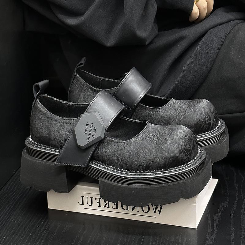 

Guochao new Chinese platform loafers women s 2025 spring new embroidery printing round head shallow mouth women s shoes single shoes 35 чёрный