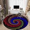 1pc Neon Lights Carpet, Round Non Slip Durable Large Size Office Carpet, Suitable for Office