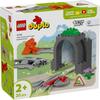 LEGO DUPLO Town Train Tracks and Tunnel Toy Set for Kids Ages 1.5 to 4 Years Educational Building Blocks