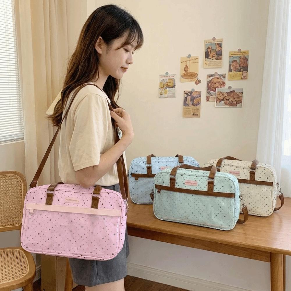 Harajuku Style Large Capacity Transparent Ita Bag Cute Polka Dot Shoulder Bag DIY Badge Display Lace Pocket Bag Commuting