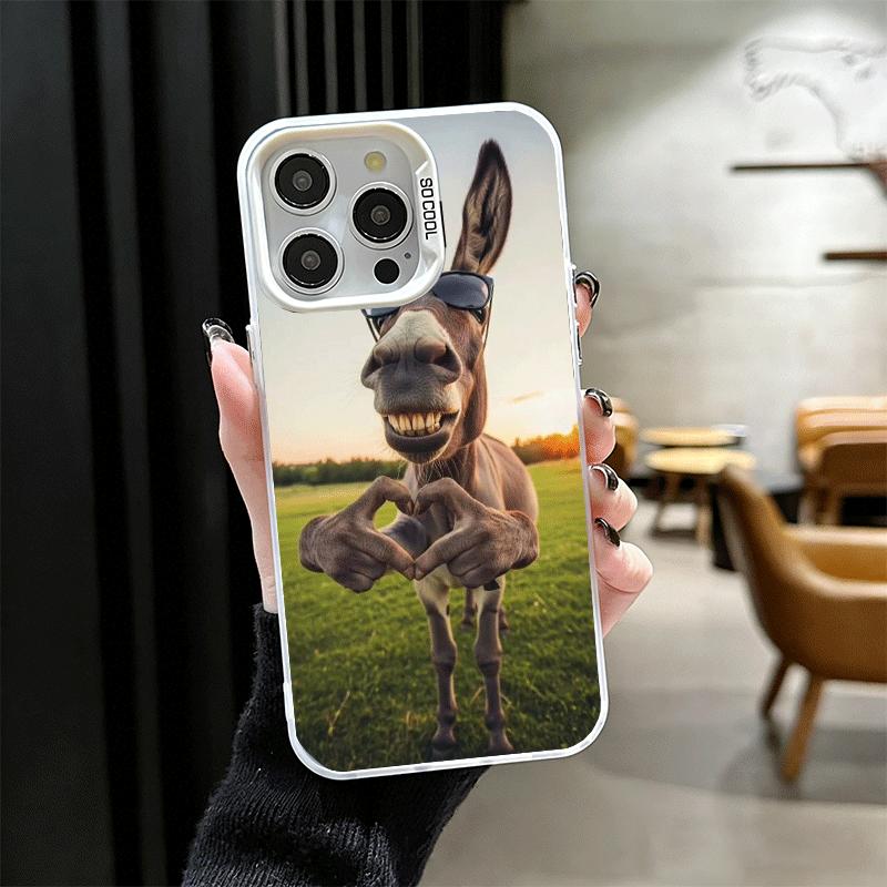 Funny Donkey Animal Shockproof Phone Case for iPhone 17 Air 16 16E 15 Pro Max 14 Plus 13 Mini 12 Back Cover Anti Fall Fundas