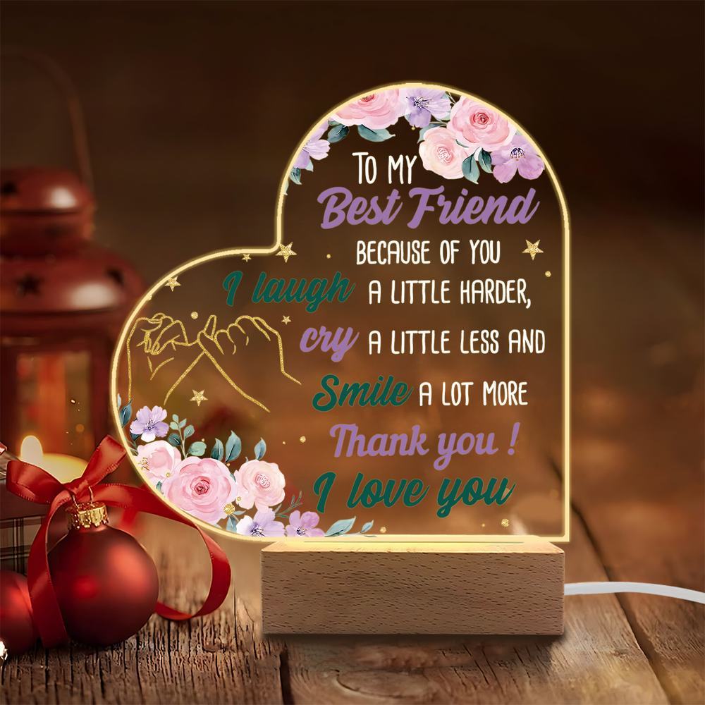 

1PC Acrylic Luminous Ornament Photography Accessories, USB Base, BFF Gift, Christmas Party Decor Figurines Plastic чистий