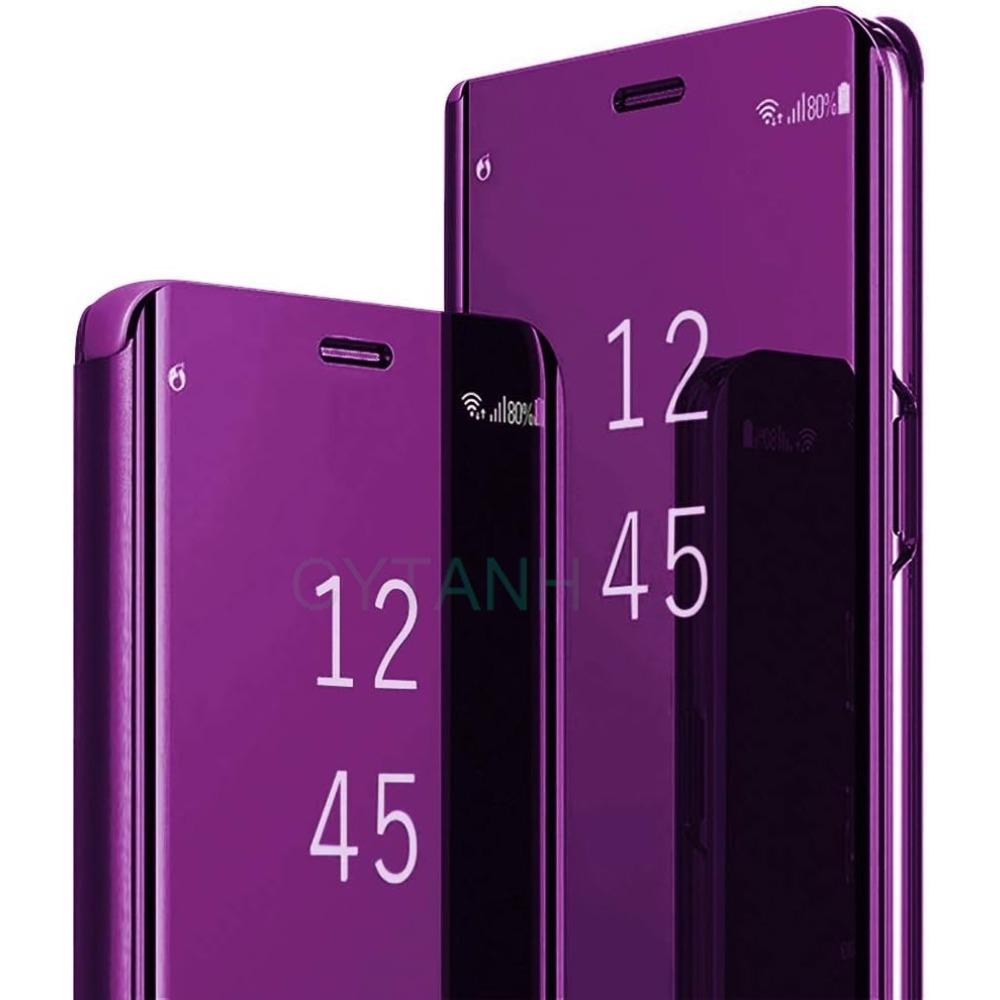 Slim Mirror Clear Holder Case For Samsung Galaxy S26 S25 S24 S23 S22 Plus Ultra Shockproof Leather Texture Wallet Protect Cover