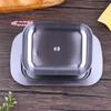 Retro French Stainless Steel Butter Dish with Lid - Kitchen Storage Box Butter Tray Dessert Tray Tableware for Home