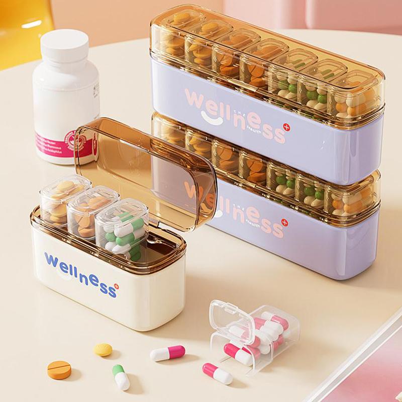 Mini Portable Pill Box Health Travel Supply Moisture Proof Daily Medicine Dispensing 4/7 Compartment Medicine Box Storage Box