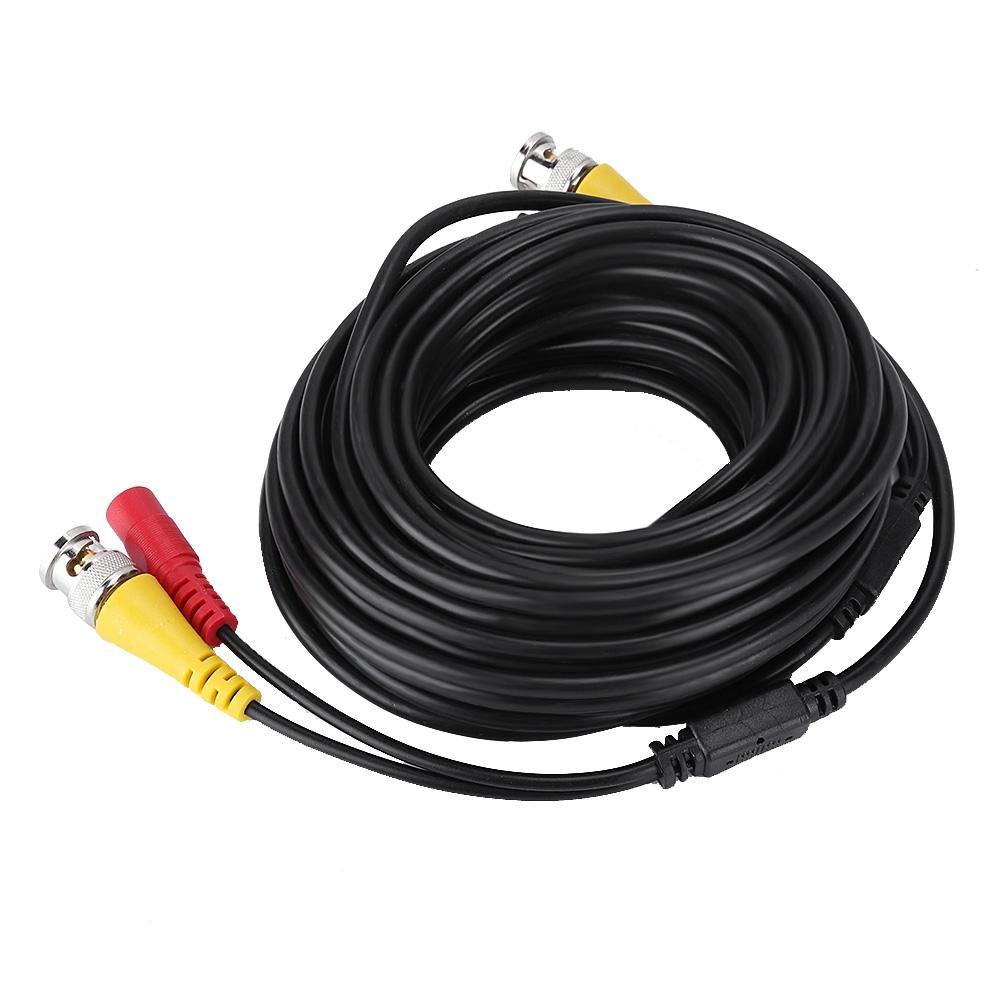 BNC+DC Security Camera Extension Cable for CCTV Video Power Wire Black Cord (10M)