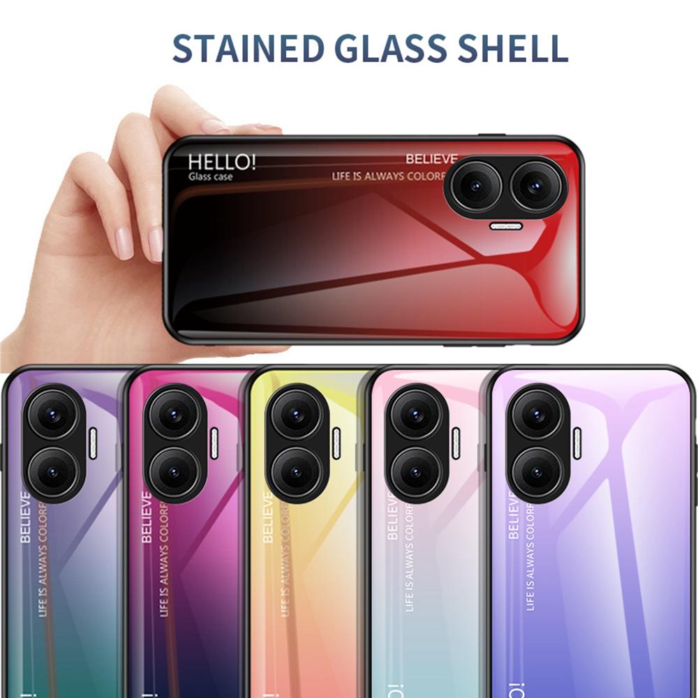 For Xiaomi Poco F7 5G/Redmi Turbo 4 Pro 5G Case Anti-Scratch Tempered Glass+PC+TPU Phone Cover