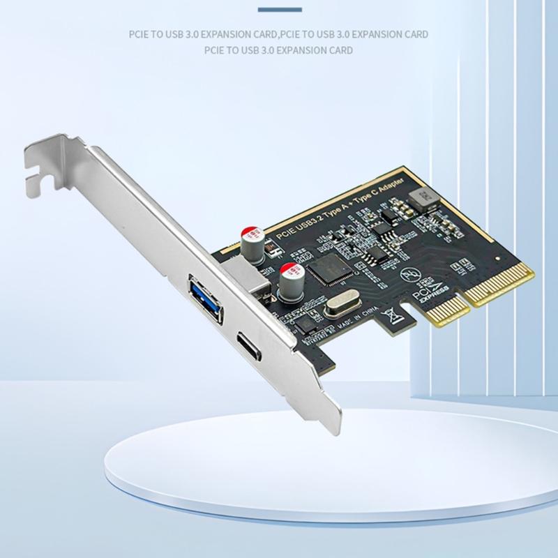 PCIe USB 3.1 Expansion Card with ASM1142 Chip Support PCIE X4X8X16 Enhances Desktop Connection