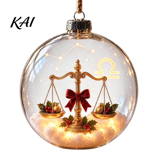 Decorative Spheres for Home Lighted Zodiac Christmas Ornament, Glowing Sign Ball with Warm LED, Acrylic Xmas Balls Party 3D Clear Hanging Pendant Tree