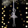 Indoor Seasonal Home Decor Faux Crystal Christmas Ornaments, Clear Acrylic Reindeer/Bell/Wreath/Wine Glass Winter Transparent Angel Shaped Charms
