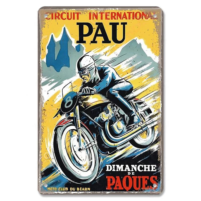 Vintage Metal Tin Signs Motor Sports Posters Decor Motorcycle Racing Retro Metal Plaque Wall Art Decor for Garage Bar