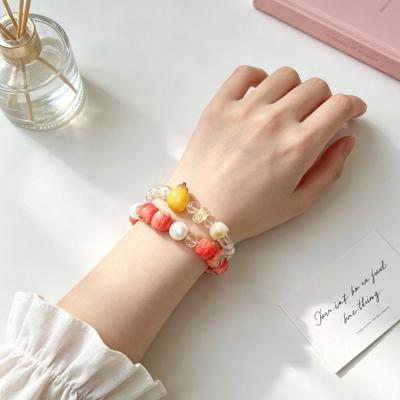 Resin Beads Bracelet Beaded Summer Bohemian Jewelry Simulation Fruit Bracelet  Vacation Accessories