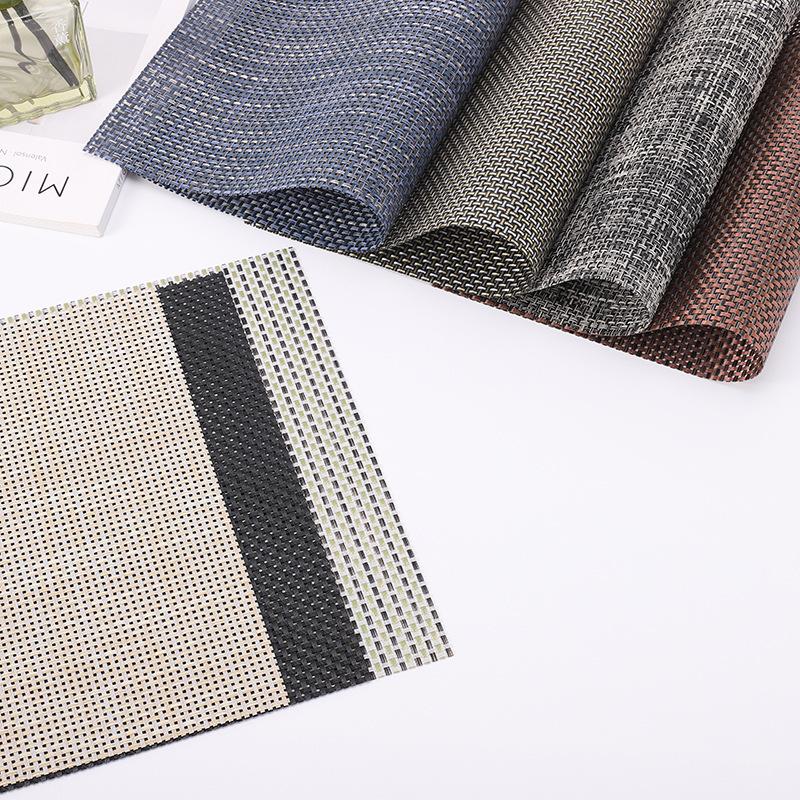 Imitation Hemp Woven Placemat, Waterproof, Oil-proof, Heat-insulating and Anti-scalding Mat, Multi-color Optional Home Restaurant Desktop Non-slip