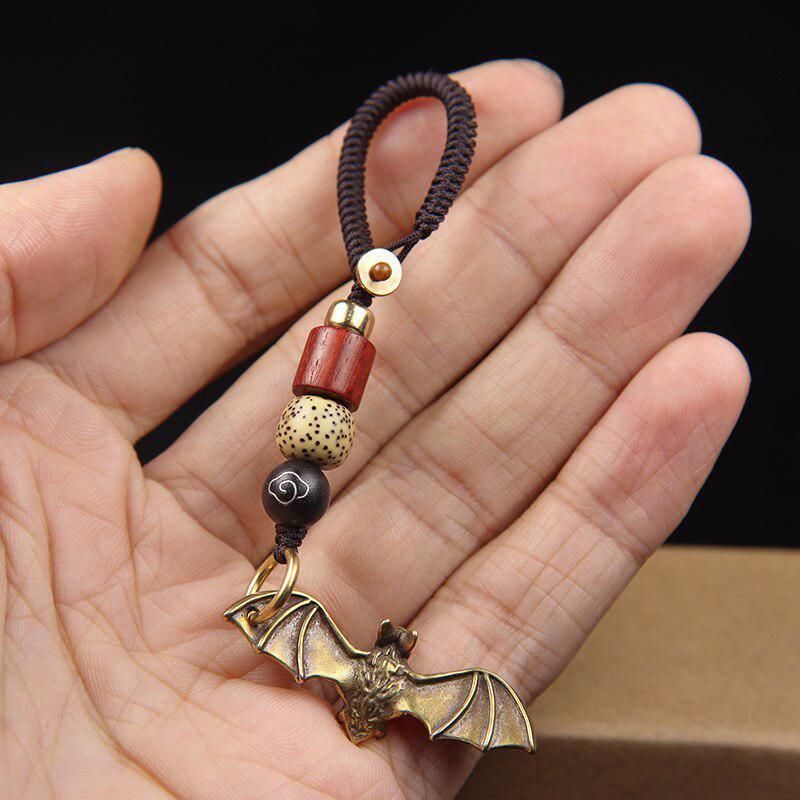1 шт. Латунные Мини-Фигурки Летающих Летучих Мышей Брелоки Подвески Брелок для Ключей Автомобиля Сумки DIY Ремешок Подвески Аксессуары для Украшений Ретро Bronze