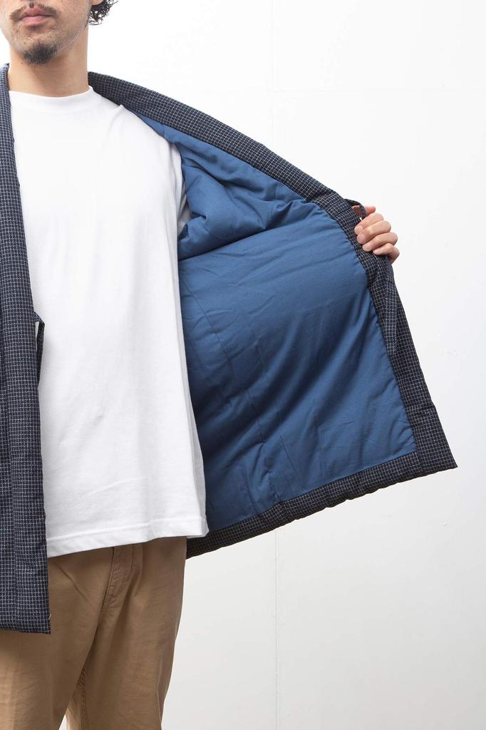 Watanosato Padded Hanten Made In Dobby Literary Pattern Men's Jacket, Japan, Weave, (Navy, Literary, XL)