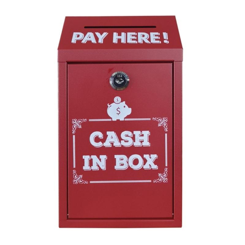 Caixa de Armazenamento de Ferro com Fechadura Estojo de Depósito Portátil Para Itens Confidenciais Acessórios de Moedas