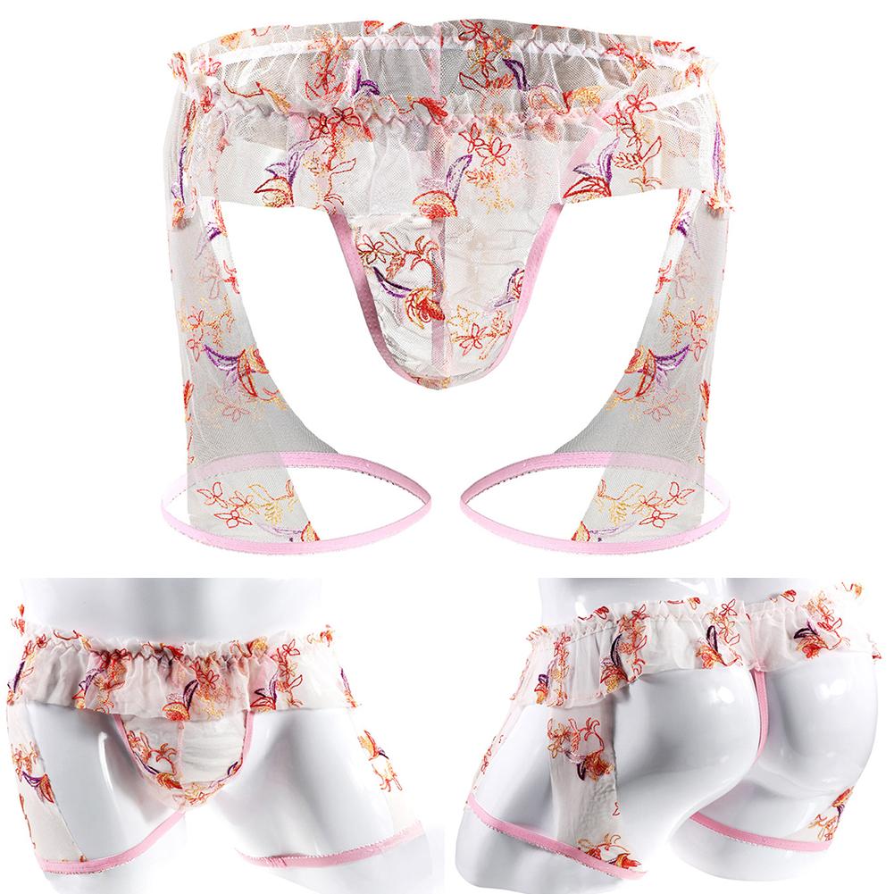 

Мужские стринги Sissy Knickers через короткие прозрачные трусы в промежности