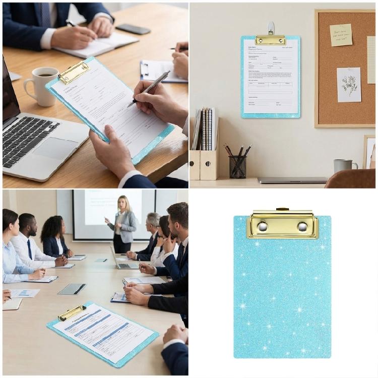 Sparkling Clipboard 6x4Inch Small Acrylic Clipboard Portable Document Organiser Writing Board For Organizing File Paper