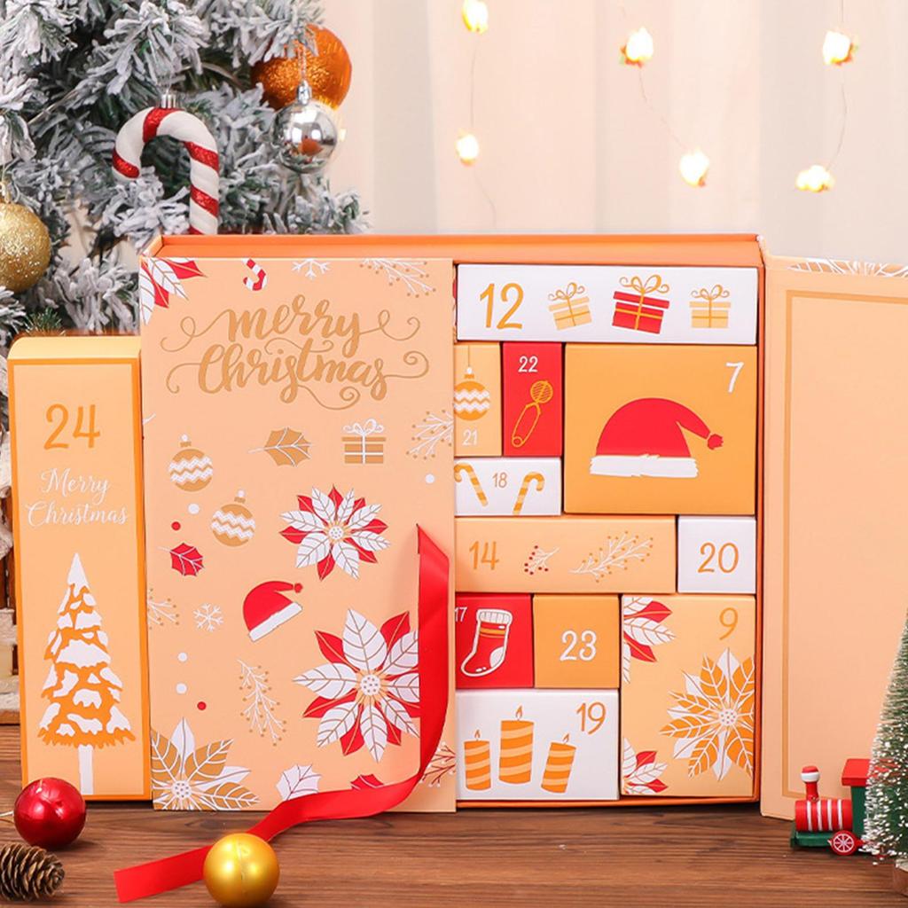 DIY Christmas Advent Calendar 24 Empty Boxes to Fill Cardboard Countdown Calendar Refillable Box for Adults Kids Holiday Gift